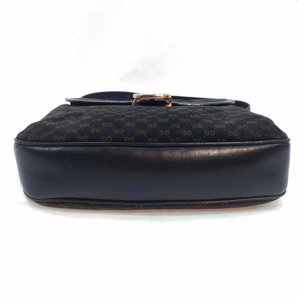 Gucci Navy Leather Bag with Gold Logo - Picture 7 of 10
